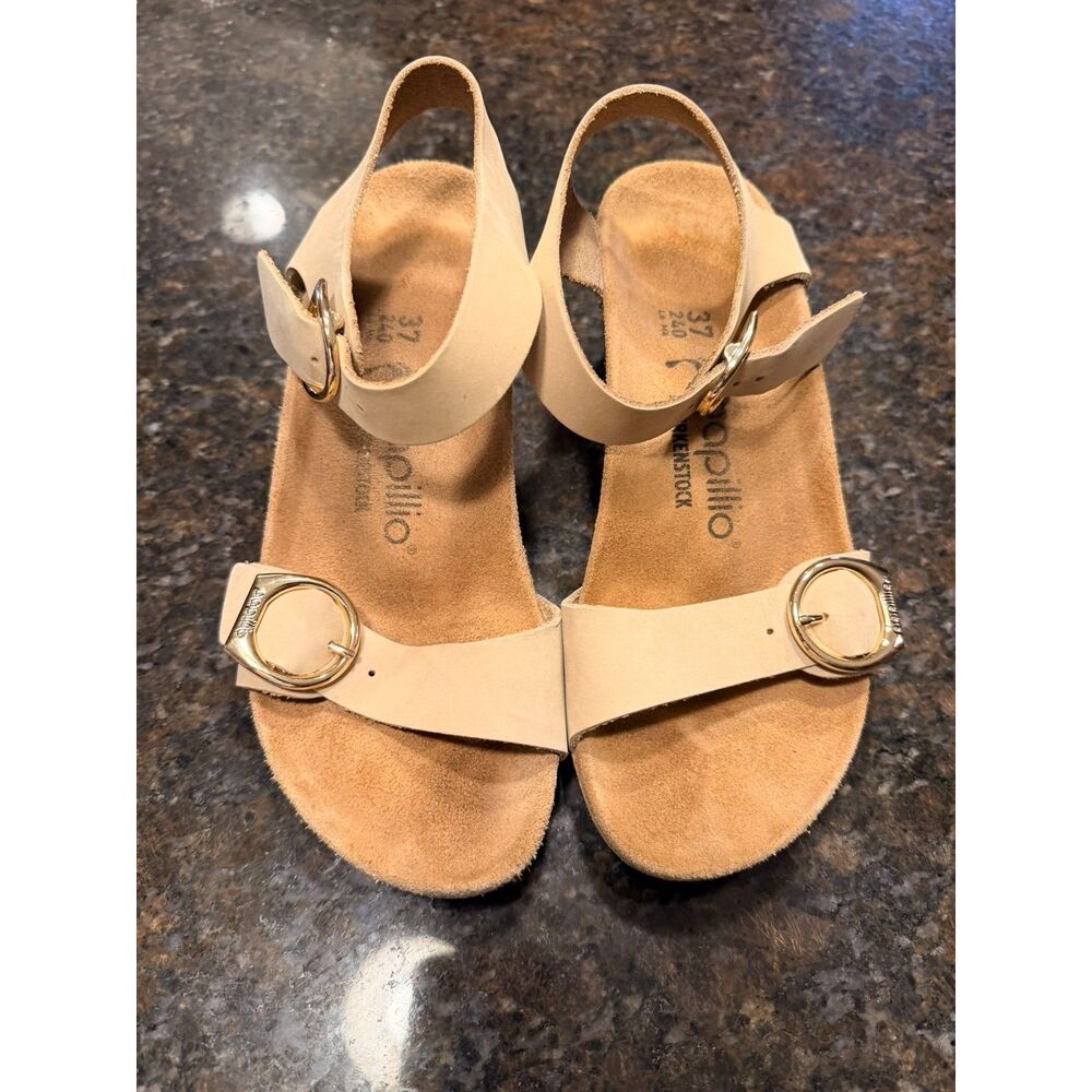 Birkenstock Papillio Soley Ring Buckle Sandals – EU 37 (L6) – Beige Leather